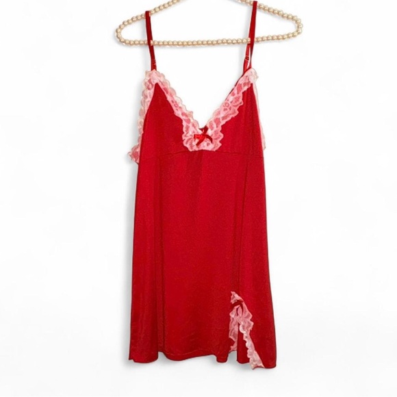 Other - Red Lace-Trim Slip: Size M - Unbranded